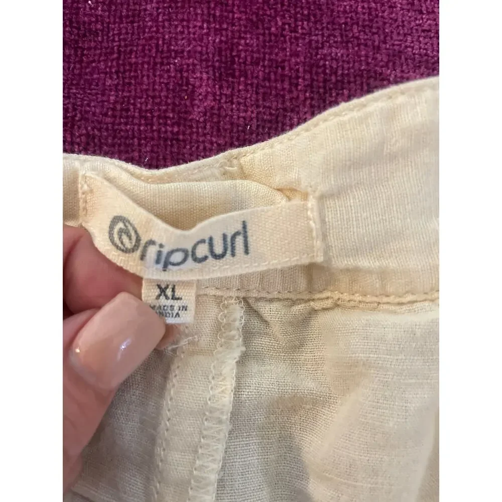 RIP CURL Walk Shorts Lightweight Linen Breezy Button XL VACATION TRAVEL BEACH
